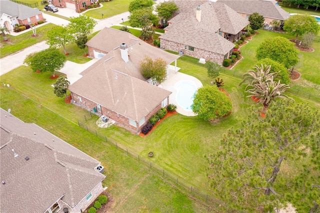 bird's eye view with a residential view