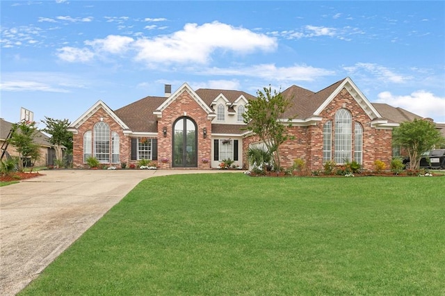 view of front of house featuring a front lawn
