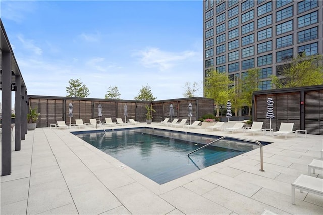 view of pool with a patio area