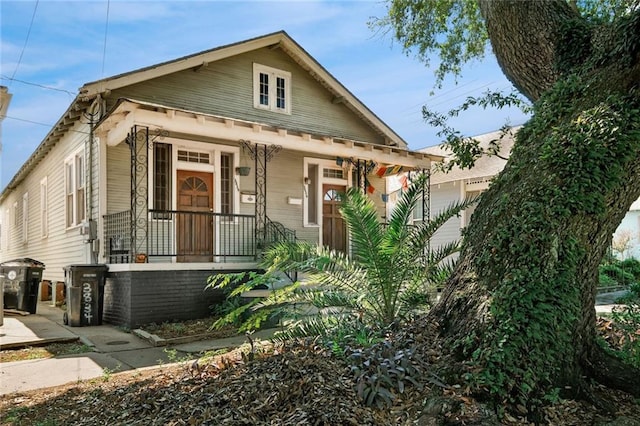 view of front of property with a porch