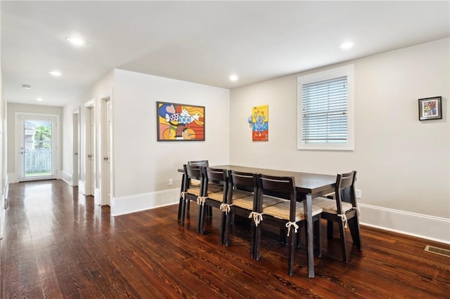 dining room featuring dark hardwood / wood-style floors