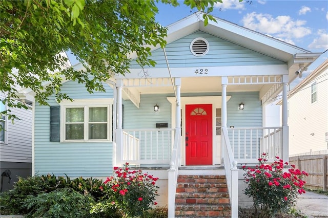 bungalow-style home featuring a porch