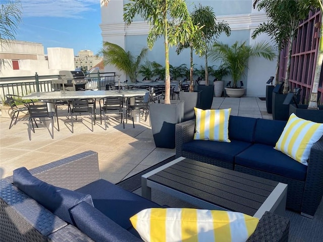 view of patio featuring grilling area and an outdoor hangout area