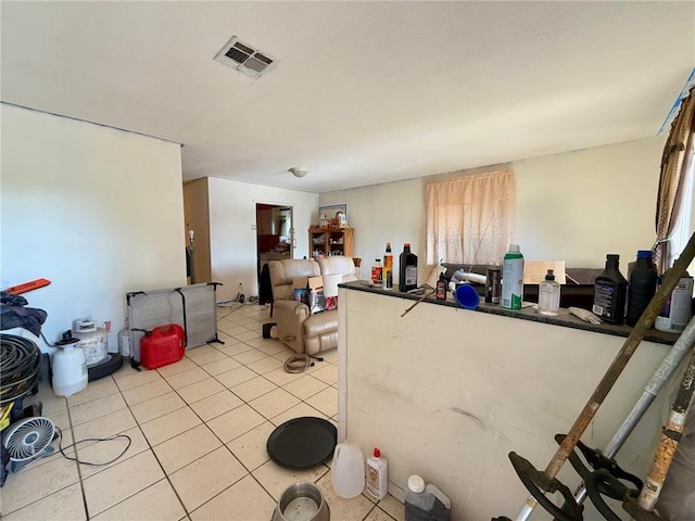 kitchen featuring light tile patterned floors