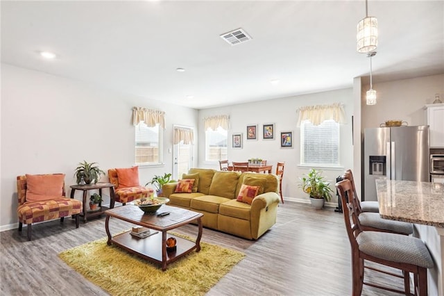 living room featuring hardwood / wood-style floors