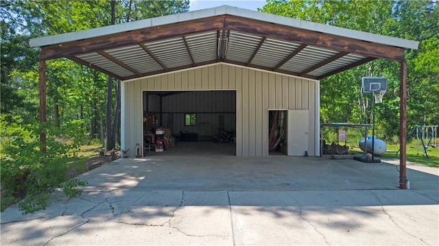 view of garage