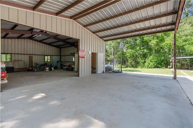 view of garage