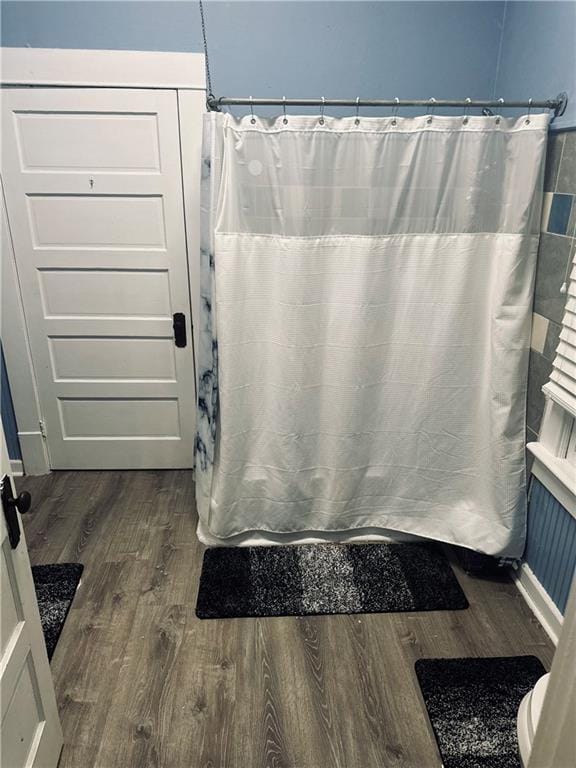 bathroom featuring hardwood / wood-style floors