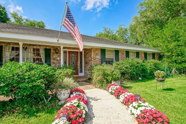 ranch-style house with a front yard