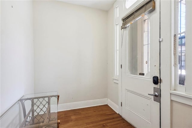 entrance foyer featuring dark hardwood / wood-style floors