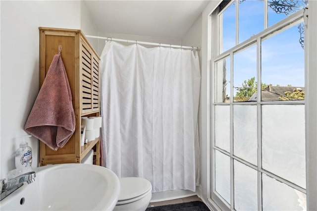 bathroom with sink and toilet