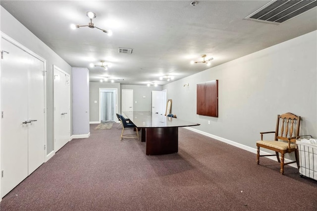 recreation room featuring carpet flooring