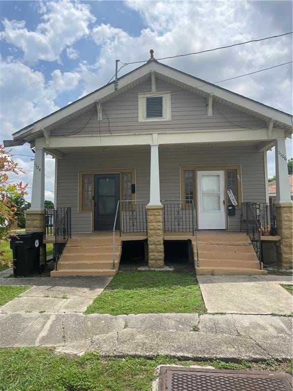 bungalow with covered porch