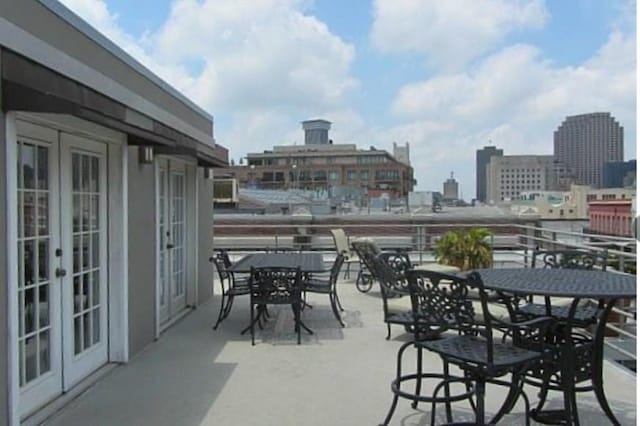 view of terrace with french doors