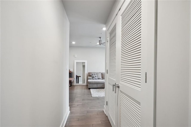 hall featuring hardwood / wood-style flooring