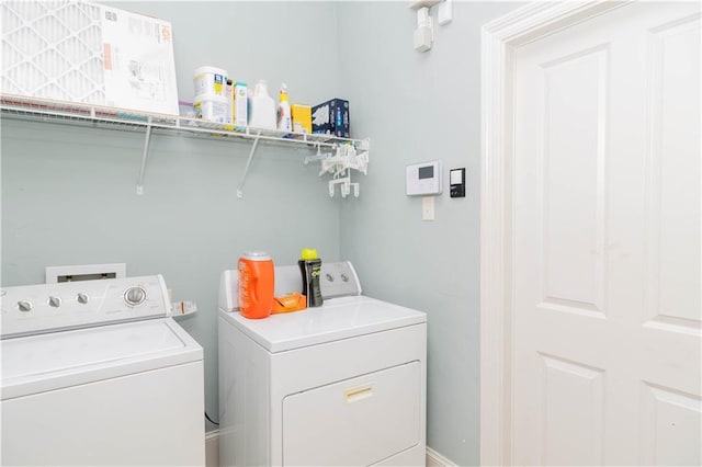 laundry area featuring separate washer and dryer and washer hookup