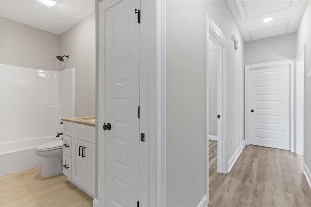 interior space with light hardwood / wood-style flooring