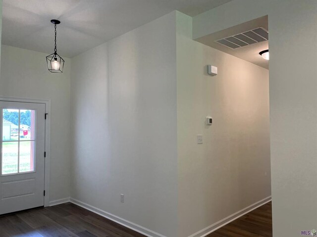 foyer entrance with dark hardwood / wood-style flooring