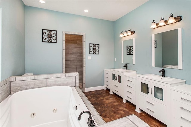 bathroom with double vanity