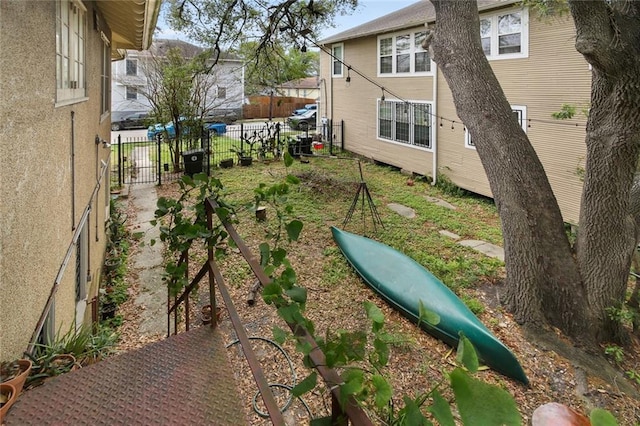 view of yard with fence