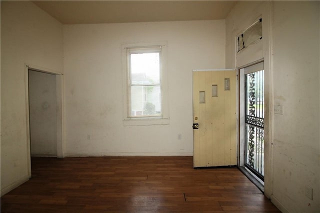 entrance foyer featuring dark hardwood / wood-style floors