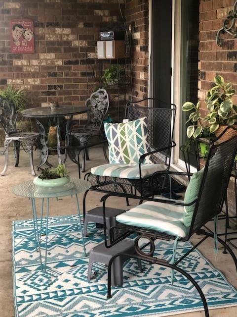 balcony with a patio area