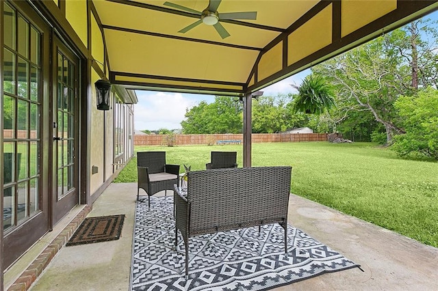 view of patio / terrace with ceiling fan