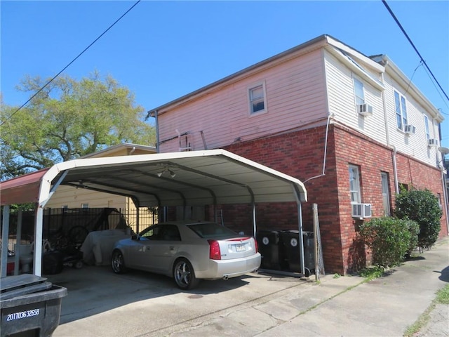 view of car parking featuring a carport