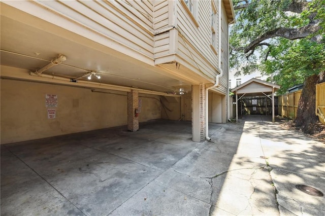 view of patio featuring a carport