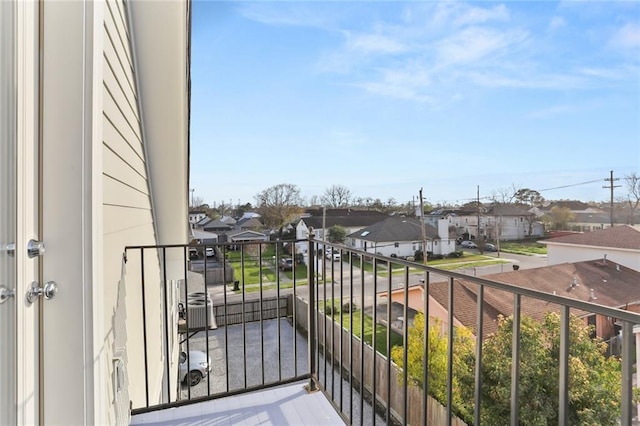 balcony with a residential view