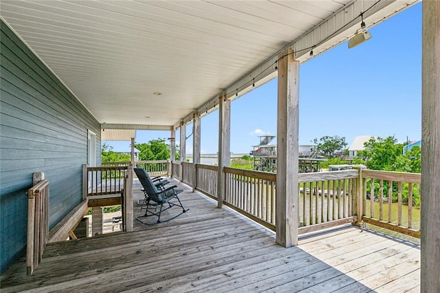 deck with a porch