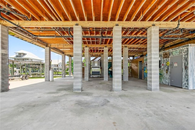 interior space with concrete floors