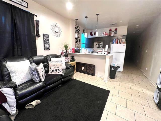 view of tiled living room