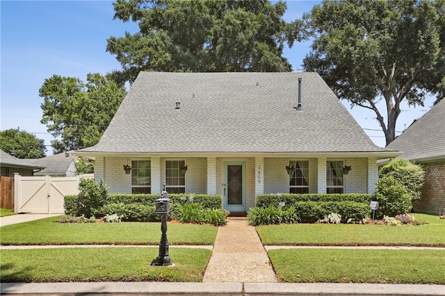 view of front of house featuring a front yard