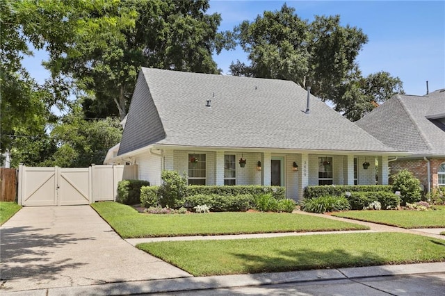 view of front of house with a front yard