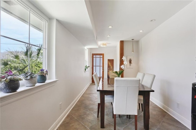 view of tiled dining area