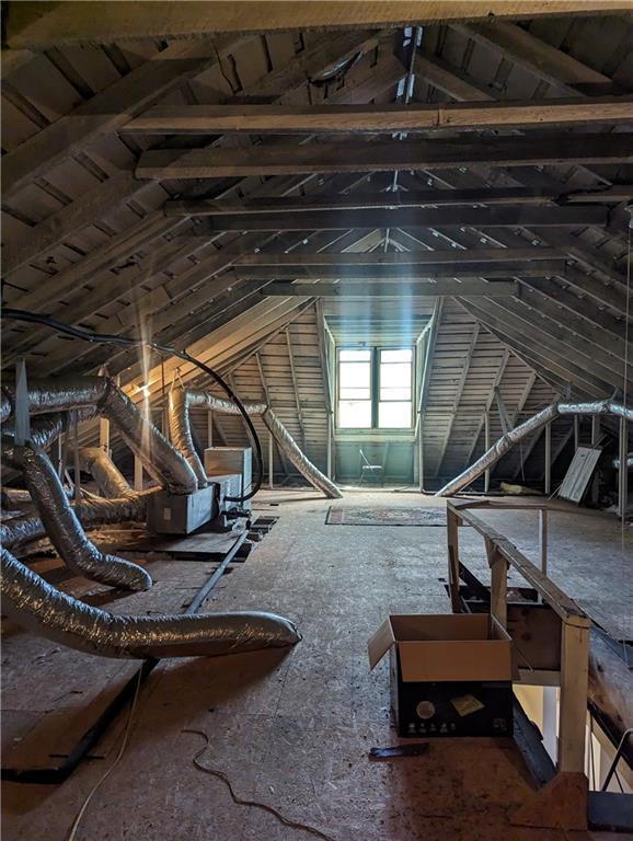 view of unfinished attic