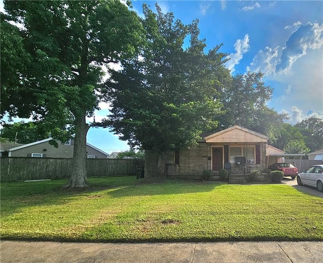 view of yard with covered porch