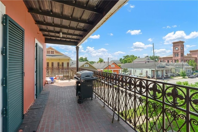 balcony with area for grilling