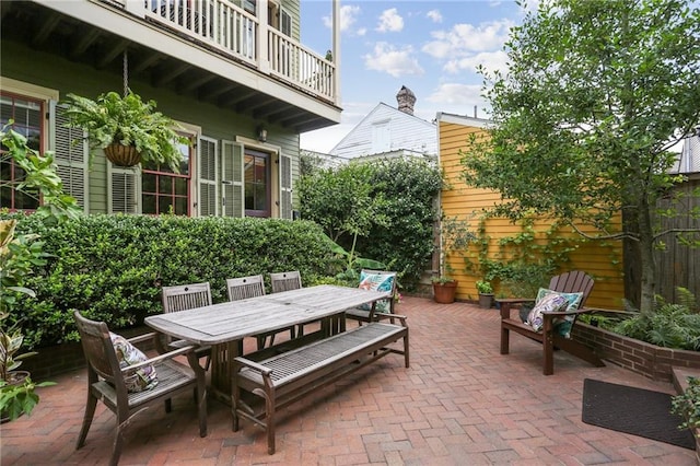 view of patio with a balcony