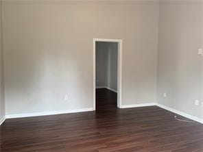 unfurnished room featuring dark hardwood / wood-style floors