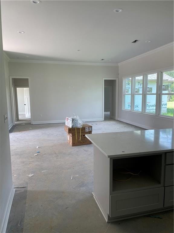 kitchen featuring crown molding