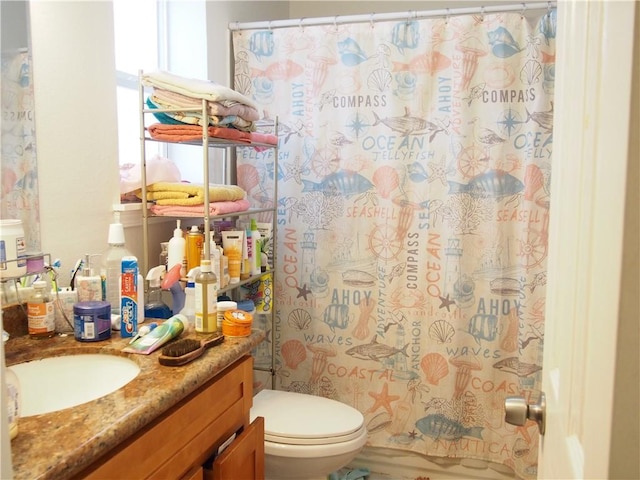 bathroom featuring toilet and vanity