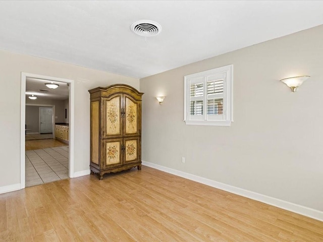 empty room featuring light wood-type flooring