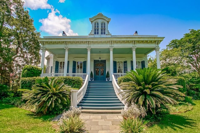 view of front of home featuring covered porch