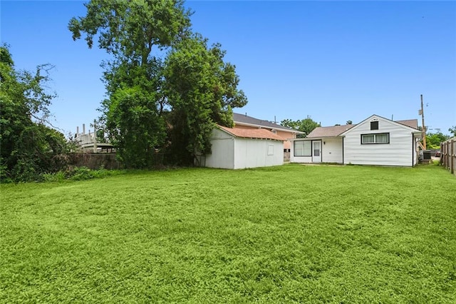 view of yard with fence