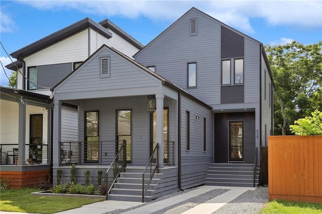 view of front of house featuring covered porch