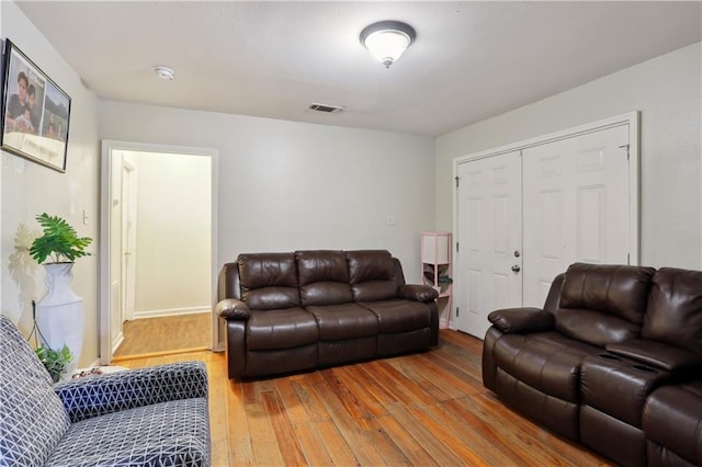 living room featuring hardwood / wood-style flooring