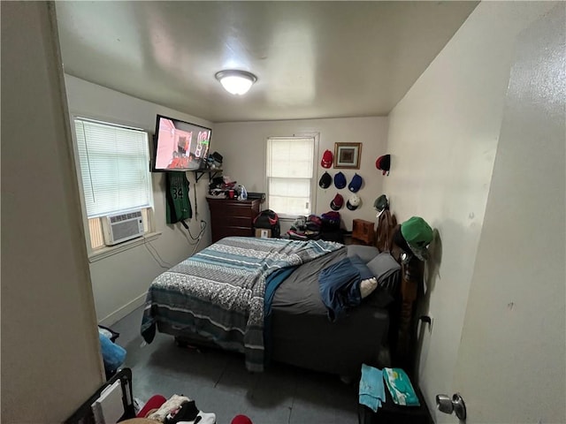 bedroom with multiple windows