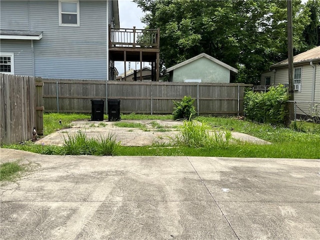 view of yard featuring a deck